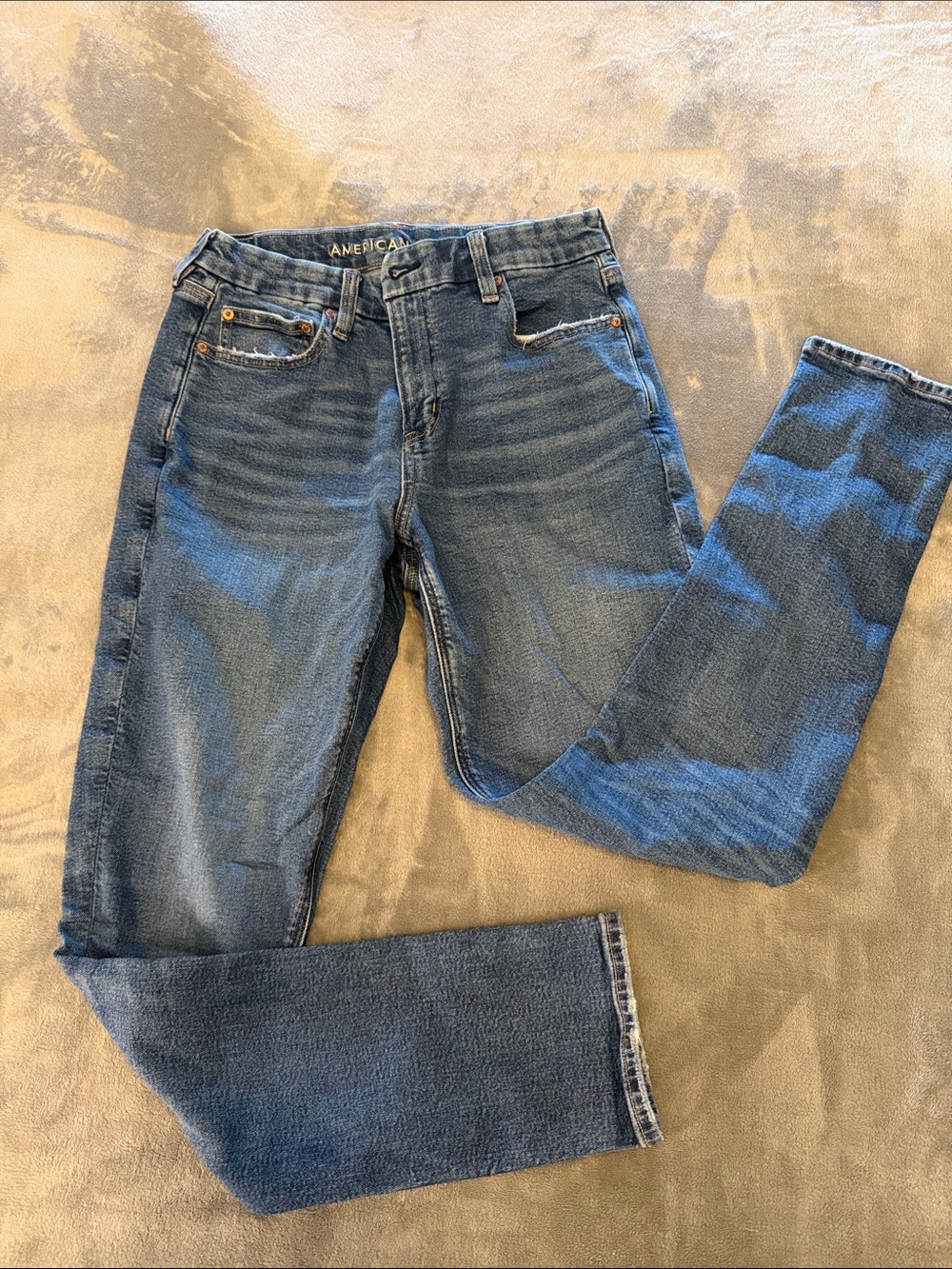 American Eagle Outfitters Dark Blue Curvy 90s Skinny Jeans Size 8